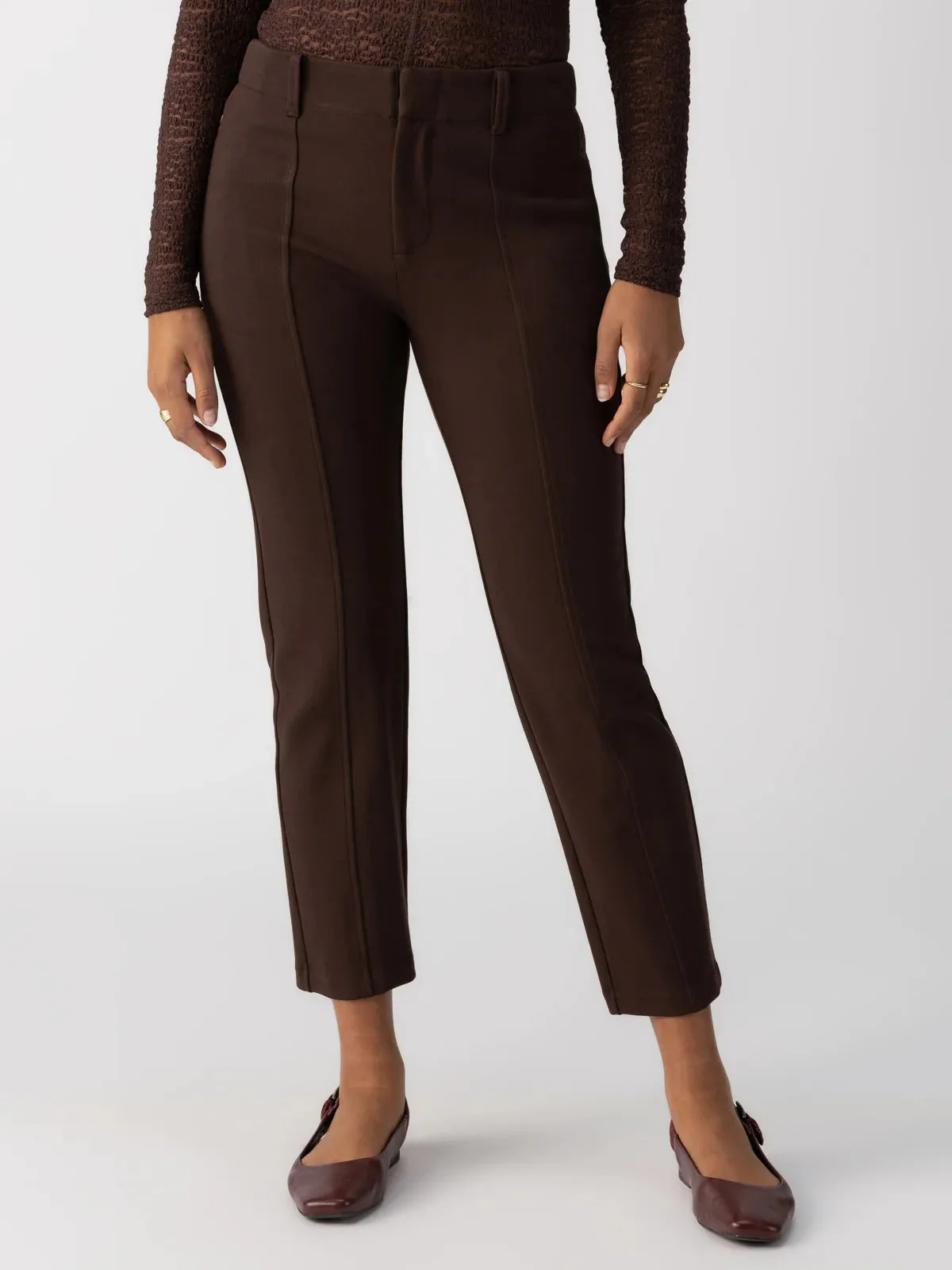 Sanctuary Clothing Cassie Semi-High Rise Pant in Coffee