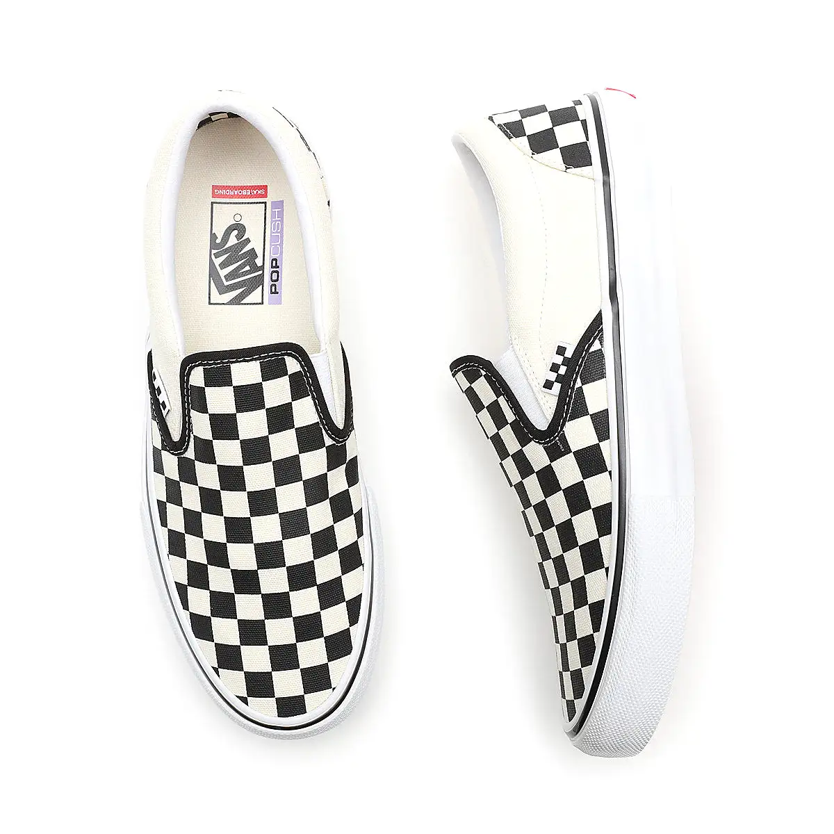 SKATE SLIP-ON CHECKERBOARD BLACK