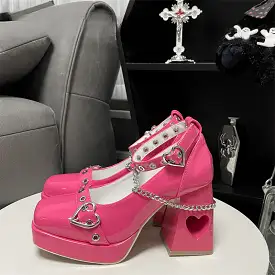 Sweetheart Y2K Square Lolita High Heels