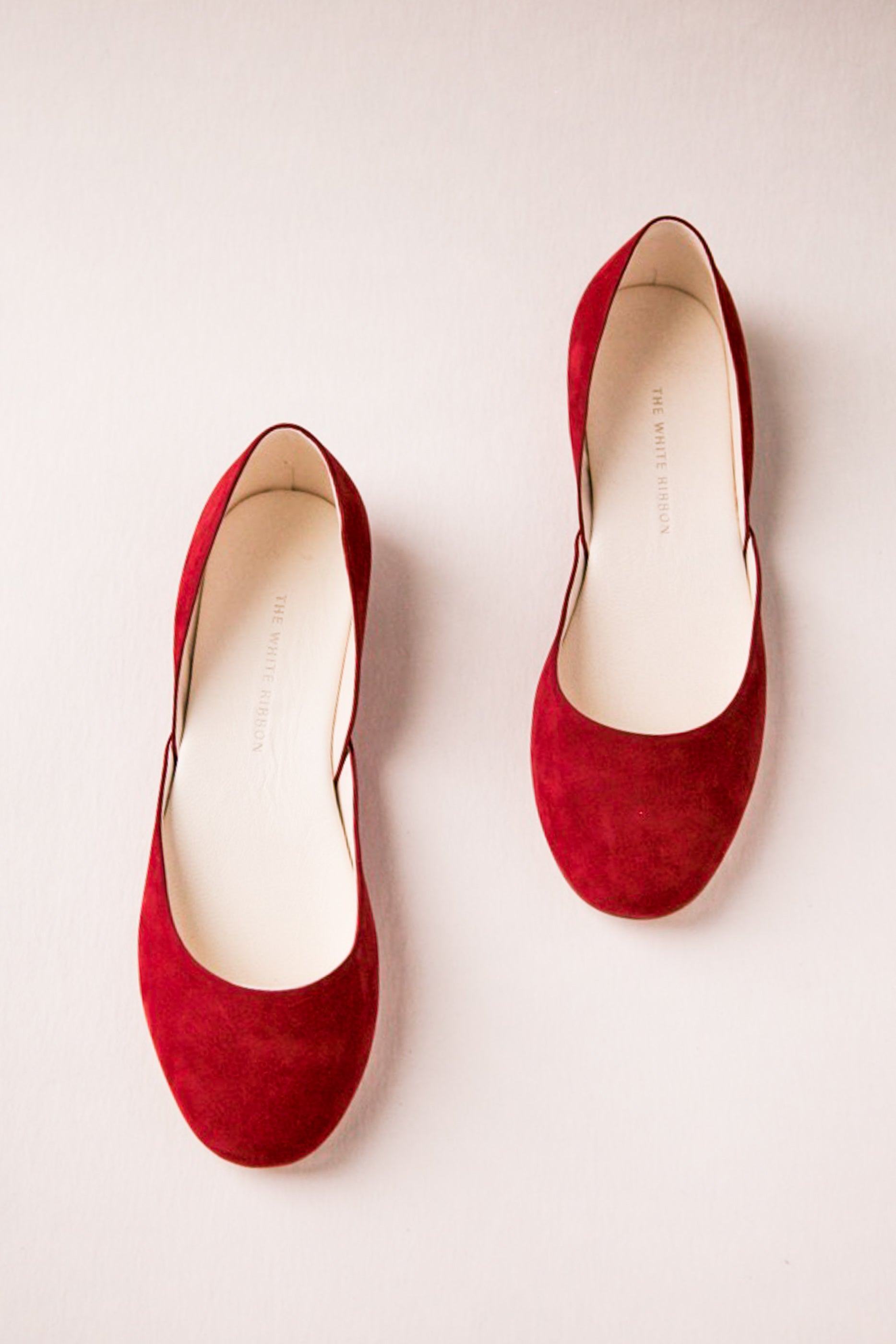 THEA BALLET FLATS - RUBY RED NUBUCK