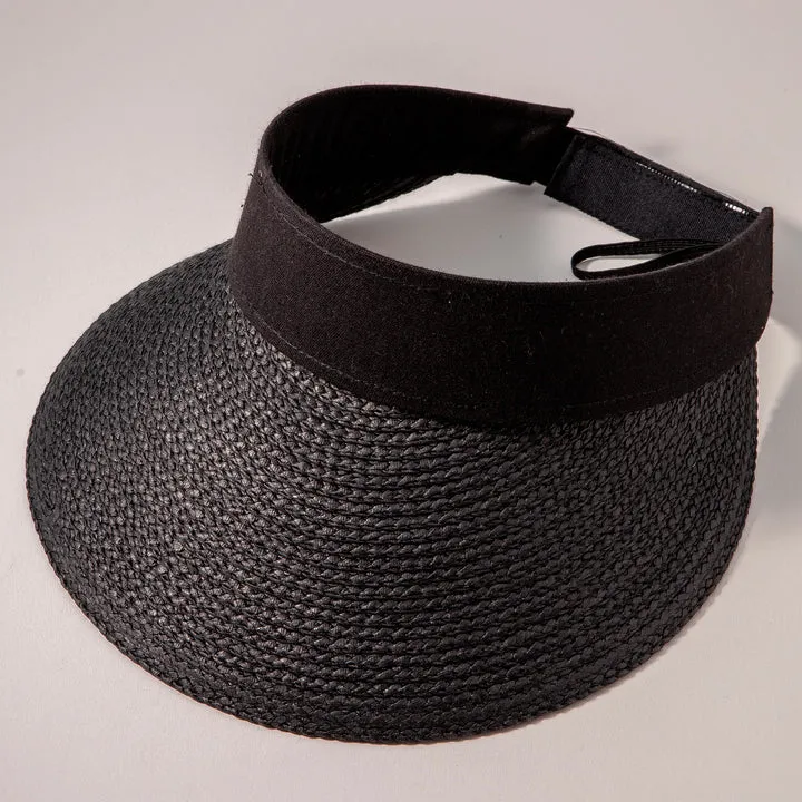 Two Tone Straw Visor Hat