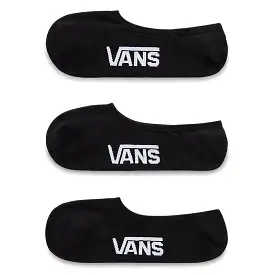 VANS MEN'S CLASSIC NO SHOW 3 PAIR BLACK SOCKS