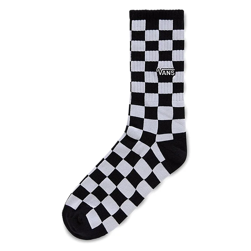 VANS UNISEX CHECKER BLACK/WHITE CREW SOCKS