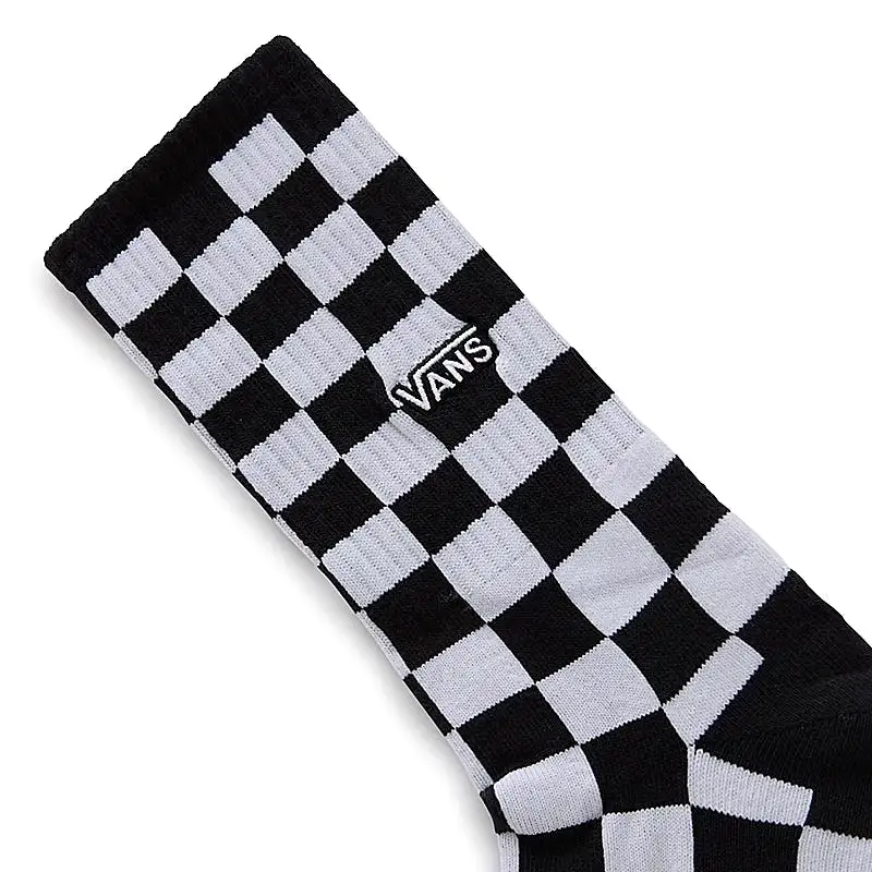 VANS UNISEX CHECKER BLACK/WHITE CREW SOCKS