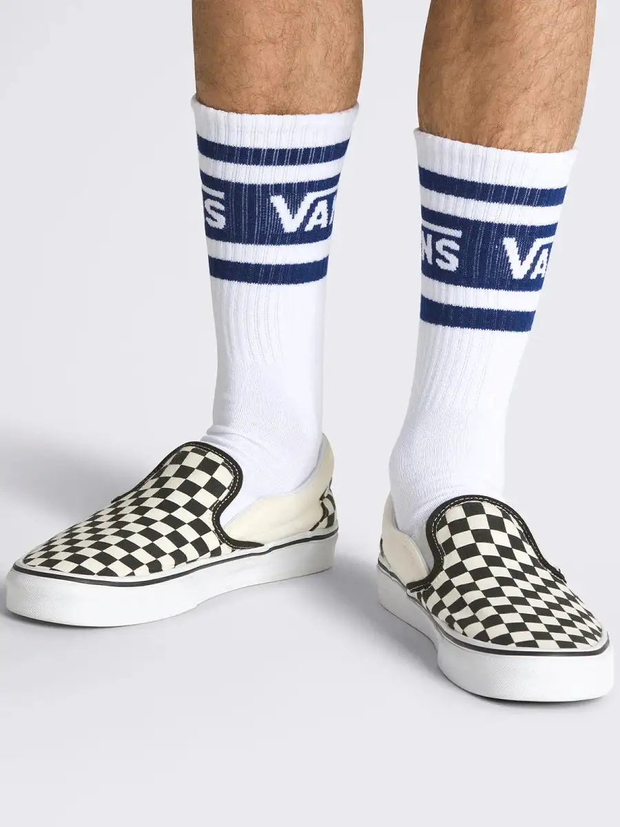 VANS UNISEX DROP V BLUE/WHITE CREW SOCKS