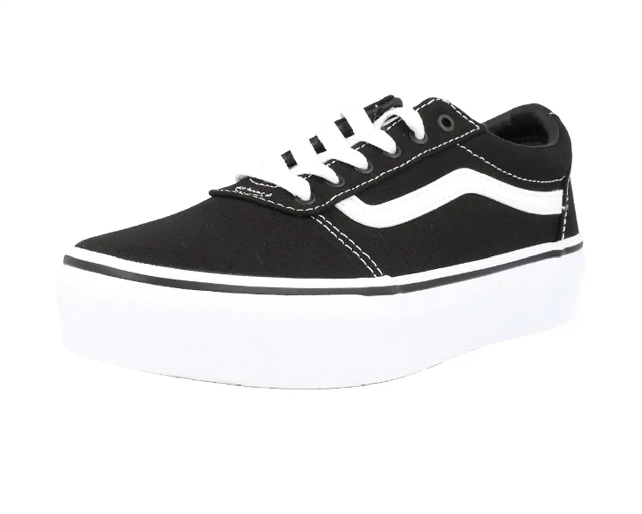 Vans Ward Platform Canvas Lace Up Trainers Black