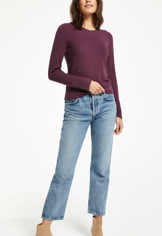 Z Supply - Alex Brushed Rib Top Deep Plum